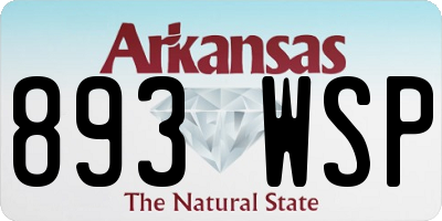 AR license plate 893WSP