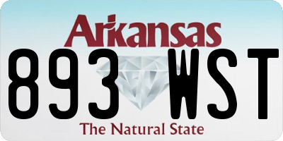 AR license plate 893WST