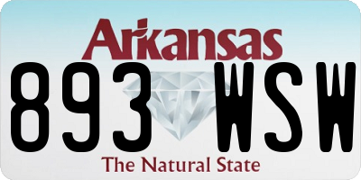 AR license plate 893WSW