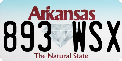 AR license plate 893WSX