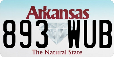 AR license plate 893WUB