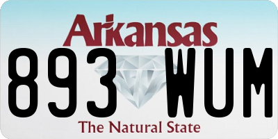 AR license plate 893WUM