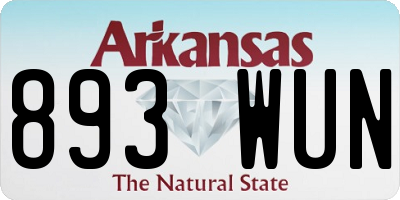 AR license plate 893WUN