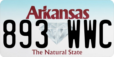 AR license plate 893WWC