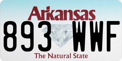 AR license plate 893WWF