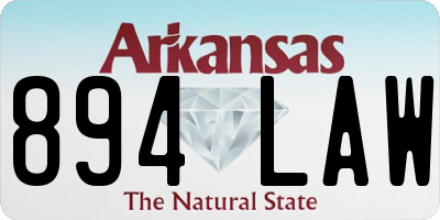 AR license plate 894LAW