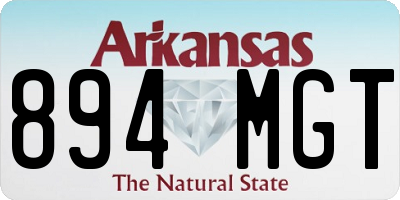 AR license plate 894MGT