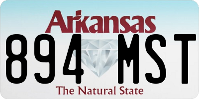 AR license plate 894MST
