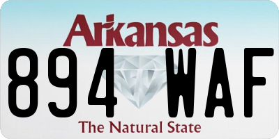 AR license plate 894WAF