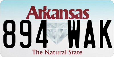 AR license plate 894WAK