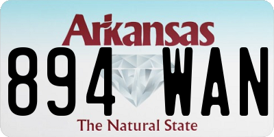 AR license plate 894WAN