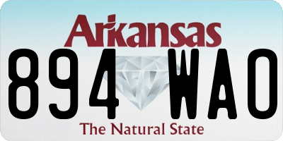 AR license plate 894WAO
