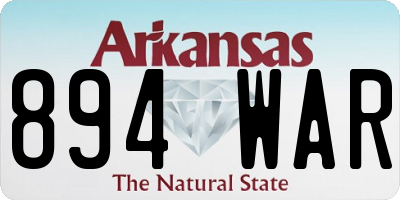 AR license plate 894WAR