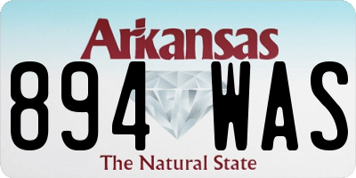 AR license plate 894WAS