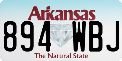 AR license plate 894WBJ