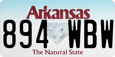 AR license plate 894WBW