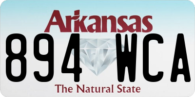 AR license plate 894WCA