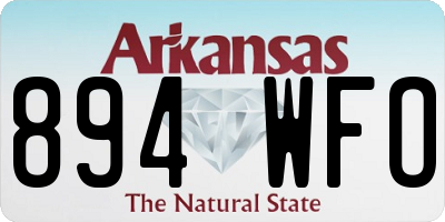 AR license plate 894WFO