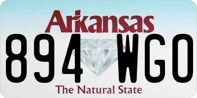 AR license plate 894WGO