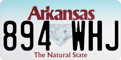 AR license plate 894WHJ