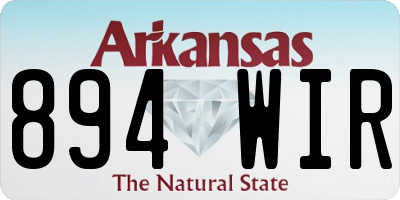 AR license plate 894WIR