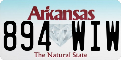 AR license plate 894WIW