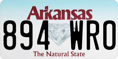 AR license plate 894WRO