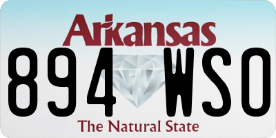 AR license plate 894WSO