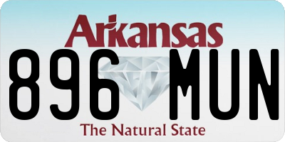 AR license plate 896MUN