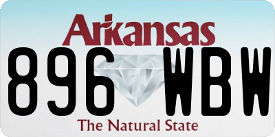 AR license plate 896WBW