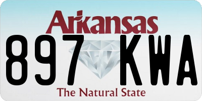 AR license plate 897KWA