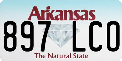 AR license plate 897LCO