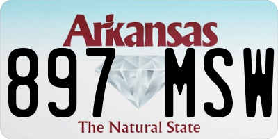 AR license plate 897MSW