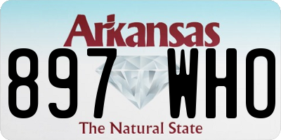 AR license plate 897WHO