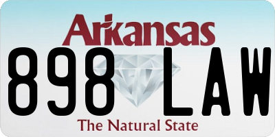 AR license plate 898LAW