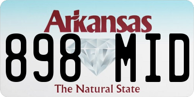 AR license plate 898MID