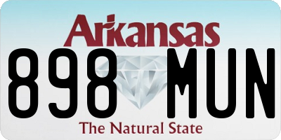 AR license plate 898MUN