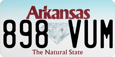 AR license plate 898VUM