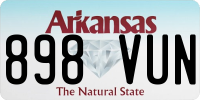 AR license plate 898VUN