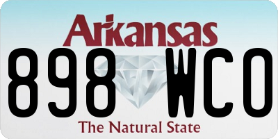 AR license plate 898WCO