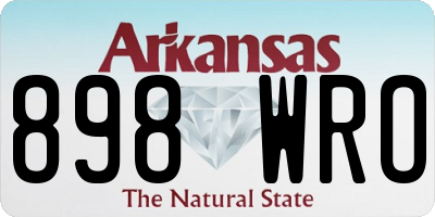 AR license plate 898WRO