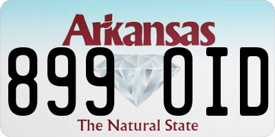 AR license plate 899OID