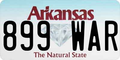 AR license plate 899WAR