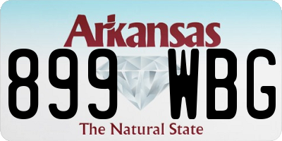 AR license plate 899WBG