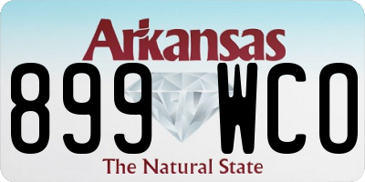 AR license plate 899WCO