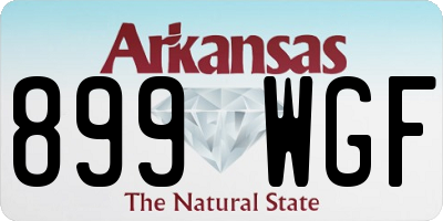 AR license plate 899WGF