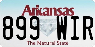 AR license plate 899WIR