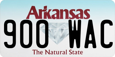 AR license plate 900WAC