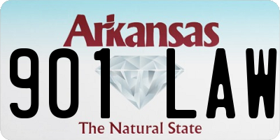 AR license plate 901LAW
