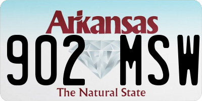 AR license plate 902MSW
